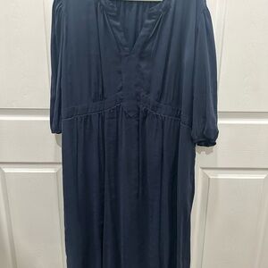Nine West Dark Blue Long Sleeve Dress